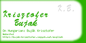 krisztofer bujak business card